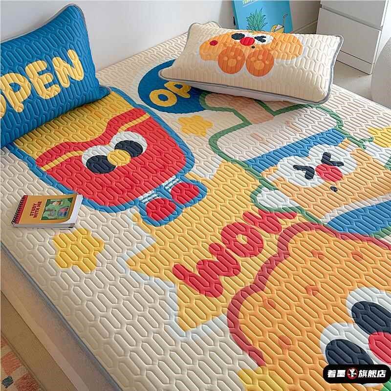 夏季乳胶凉席卡通乳胶冰丝凉席三件套夏季可机洗床笠款空调软席子,床上用品,乳胶席,淘宝优惠券,粉丝福利购,淘宝优惠卷