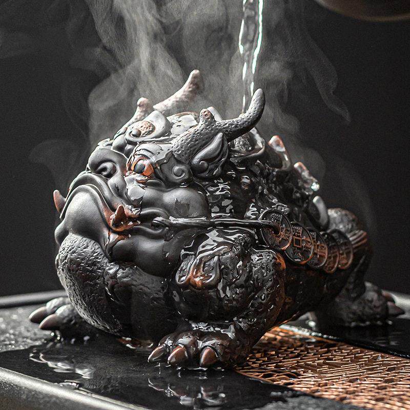 2024新款紫砂金蟾貔貅茶宠招财摆件精品可养高档茶桌茶盘金蝉蟾蜍