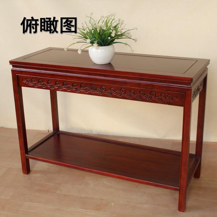 纯实木玄关桌新中式条案靠墙窄边几简约现代高桌80高小玄关桌花几
