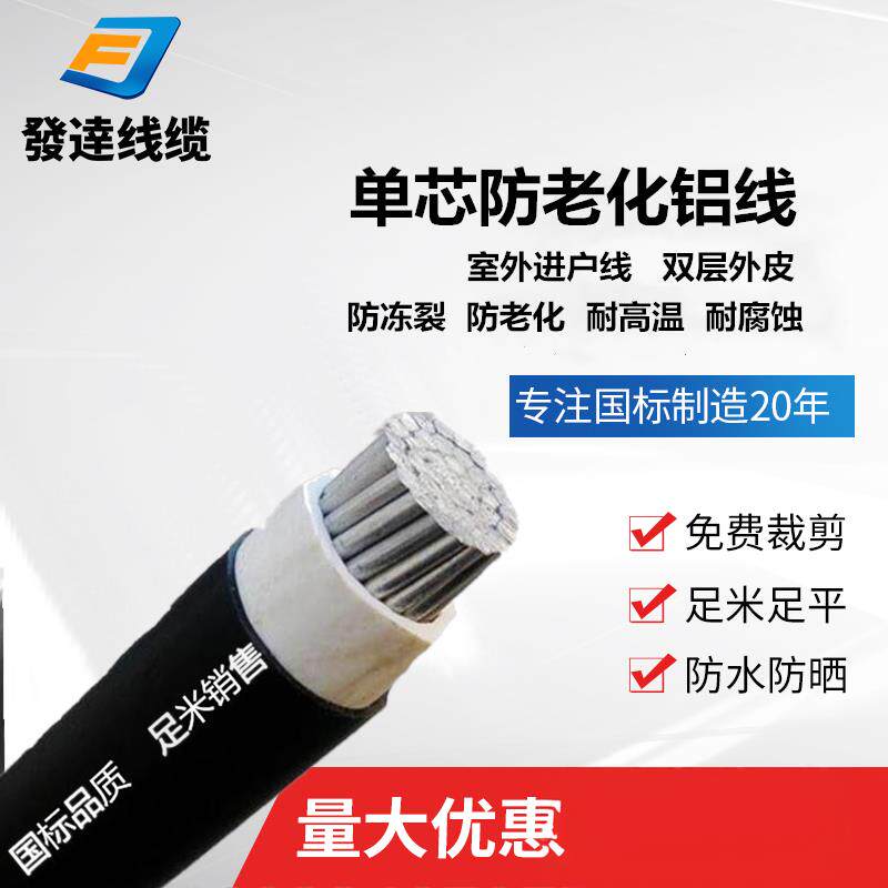 包邮电缆农网改造室外防老化电线6 10 16 25 25 35平方单芯线铝线