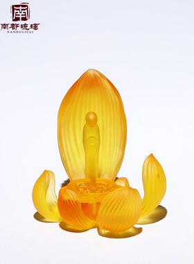 琉璃莲花摆件家用室内香插不落灰高级感香座线香底座新中式熏香炉