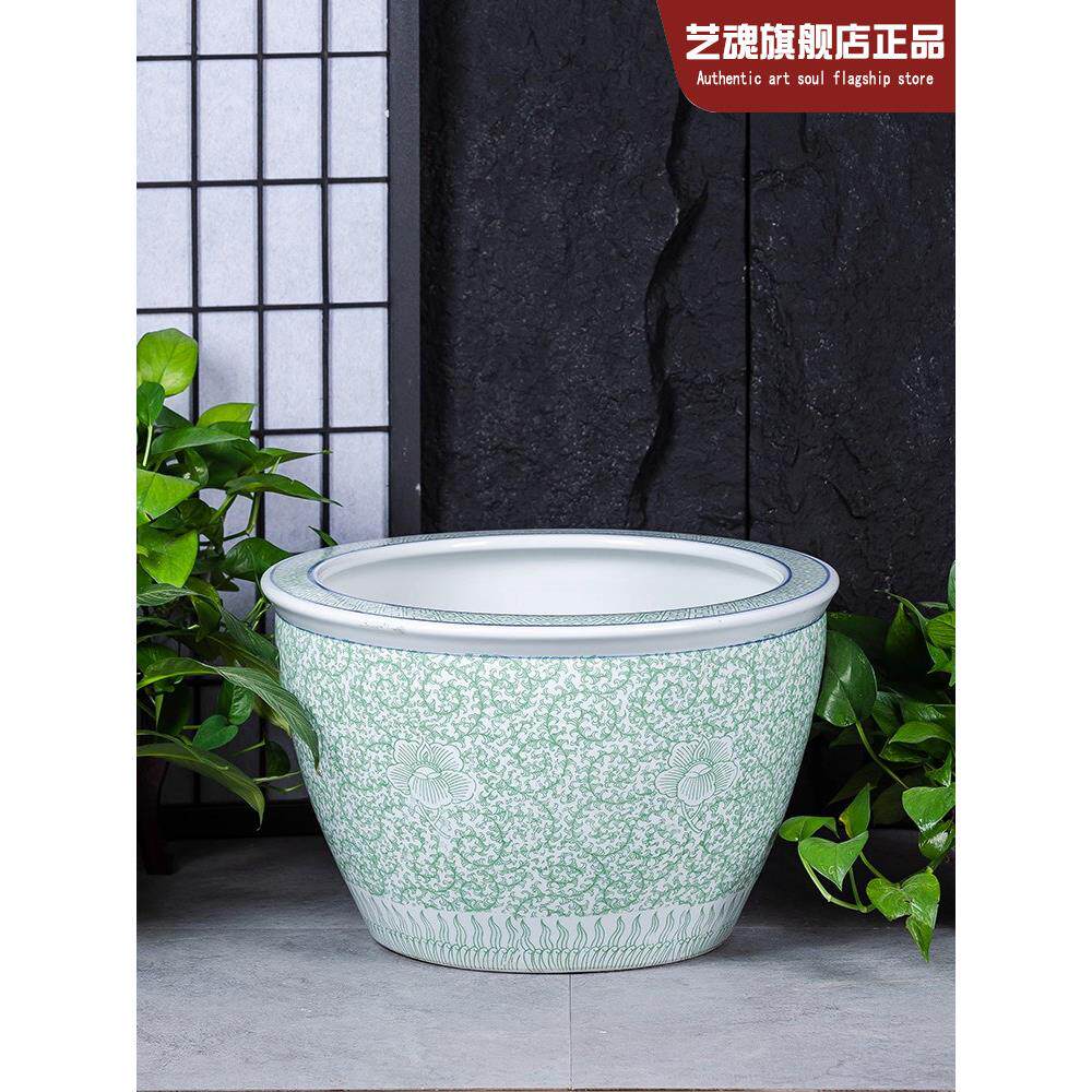陶瓷古法养鱼缸大花盆睡莲碗莲盆养荷花花盆水缸庭院种铁树花缸