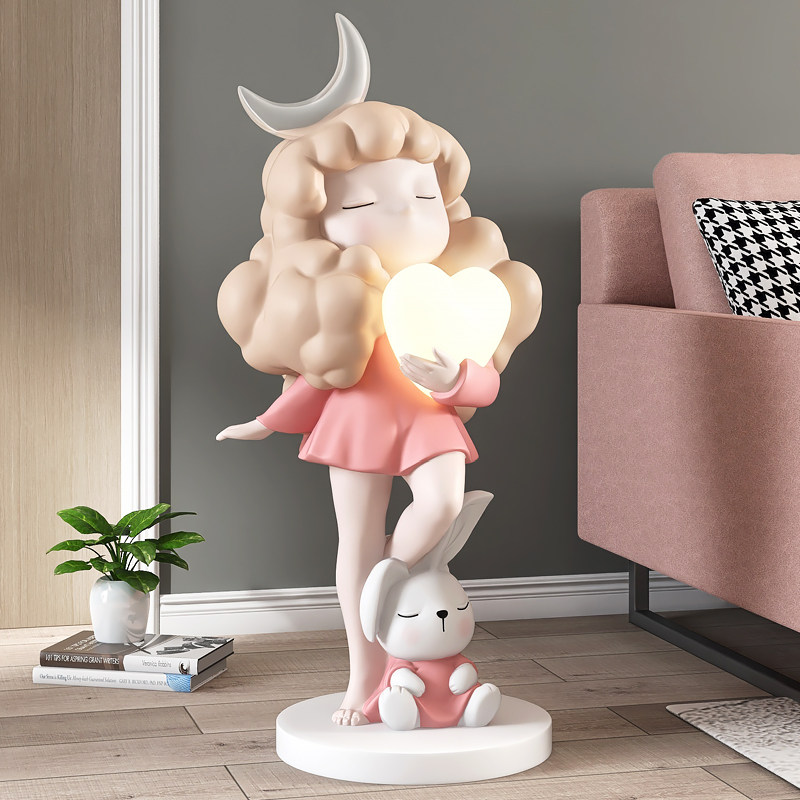 可爱女孩装饰客厅电视柜沙发旁大型落地摆件家居饰品乔迁新居礼品,家居饰品,落地摆件,淘宝优惠券,粉丝福利购,淘宝优惠卷