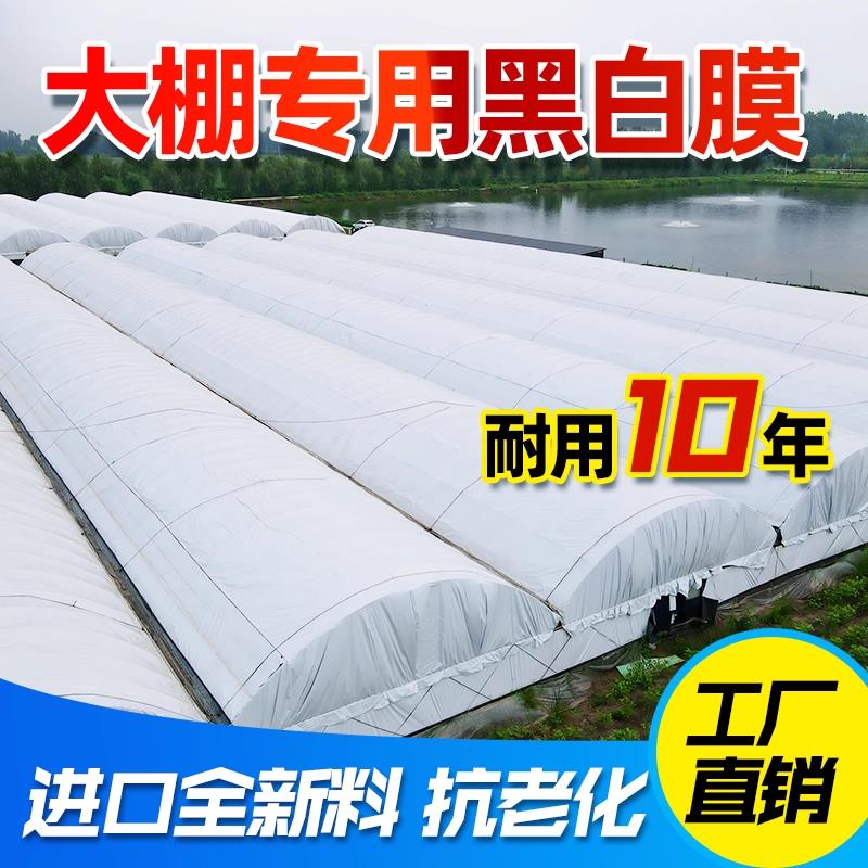 养殖大棚隔热防晒膜进口加厚黑白膜降温遮阳养殖塑料大棚膜抗老化