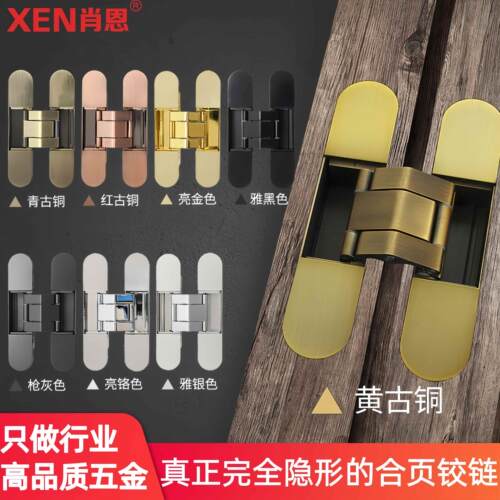 肖恩三维可调十字铰链隐形门暗门专用铰链隐藏暗装加重型静音活页