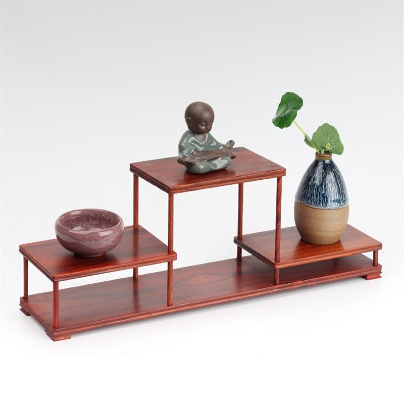 红檀木高低架博古架多宝架 紫砂壶茶壶花瓶架 奇石奇石玉器底座,家居饰品,木雕,淘宝优惠券,粉丝福利购,淘宝优惠卷