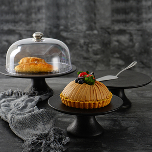 甜品台装饰道具蛋糕点心托盘摆台架子展示架高脚盘玻璃罩茶点盘
