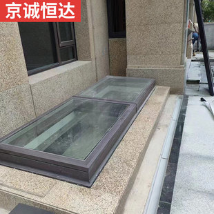 电动平移天窗铝合金屋顶阳光房平面阁楼地下采光天井智能平移天窗
