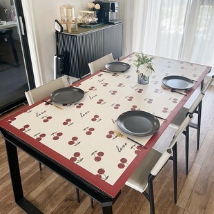 饰 防水防油隔热免洗茶几桌布红色餐桌布喜庆结婚装 皮革桌垫