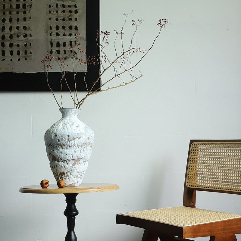 侘寂风复古陶瓷花瓶摆件民宿酒店玄关餐桌面现代中古家居干花装饰,家居饰品,花瓶,淘宝优惠券,粉丝福利购,淘宝优惠卷