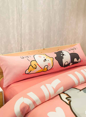 双人枕套一米五长枕套1.5m卡通长靠垫抱枕套1米5 1.2 1.8米120x45
