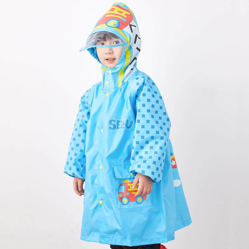 Seeumi新款儿童雨衣柔软透气无异味恐龙幼儿园男童女童小学生雨衣