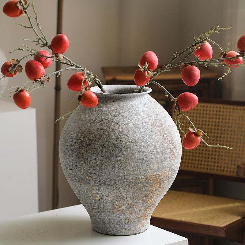 复古陶瓷花瓶侘寂风民宿装饰做旧陶罐客厅插花干花粗陶花器摆件,家居饰品,花瓶,淘宝优惠券,粉丝福利购,淘宝优惠卷