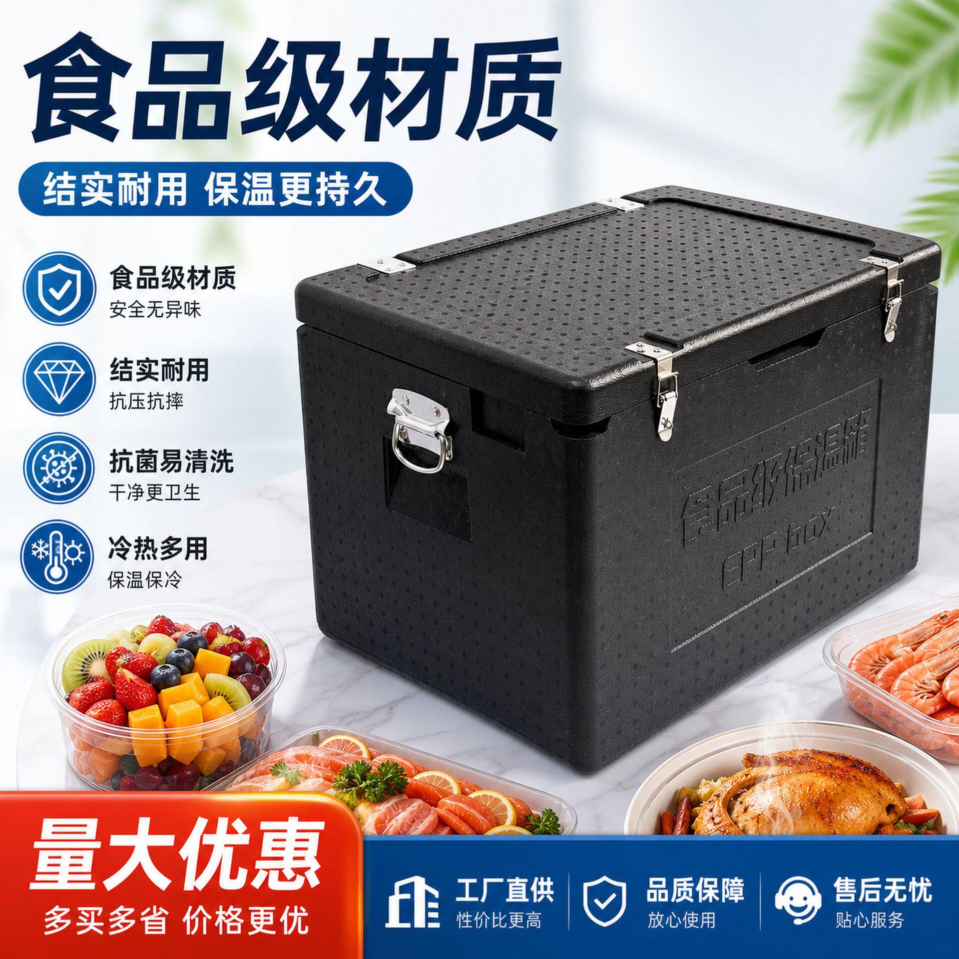 EPP保温箱冷链箱团餐保温箱外卖箱泡沫箱食品保温箱保鲜箱可加锁图片