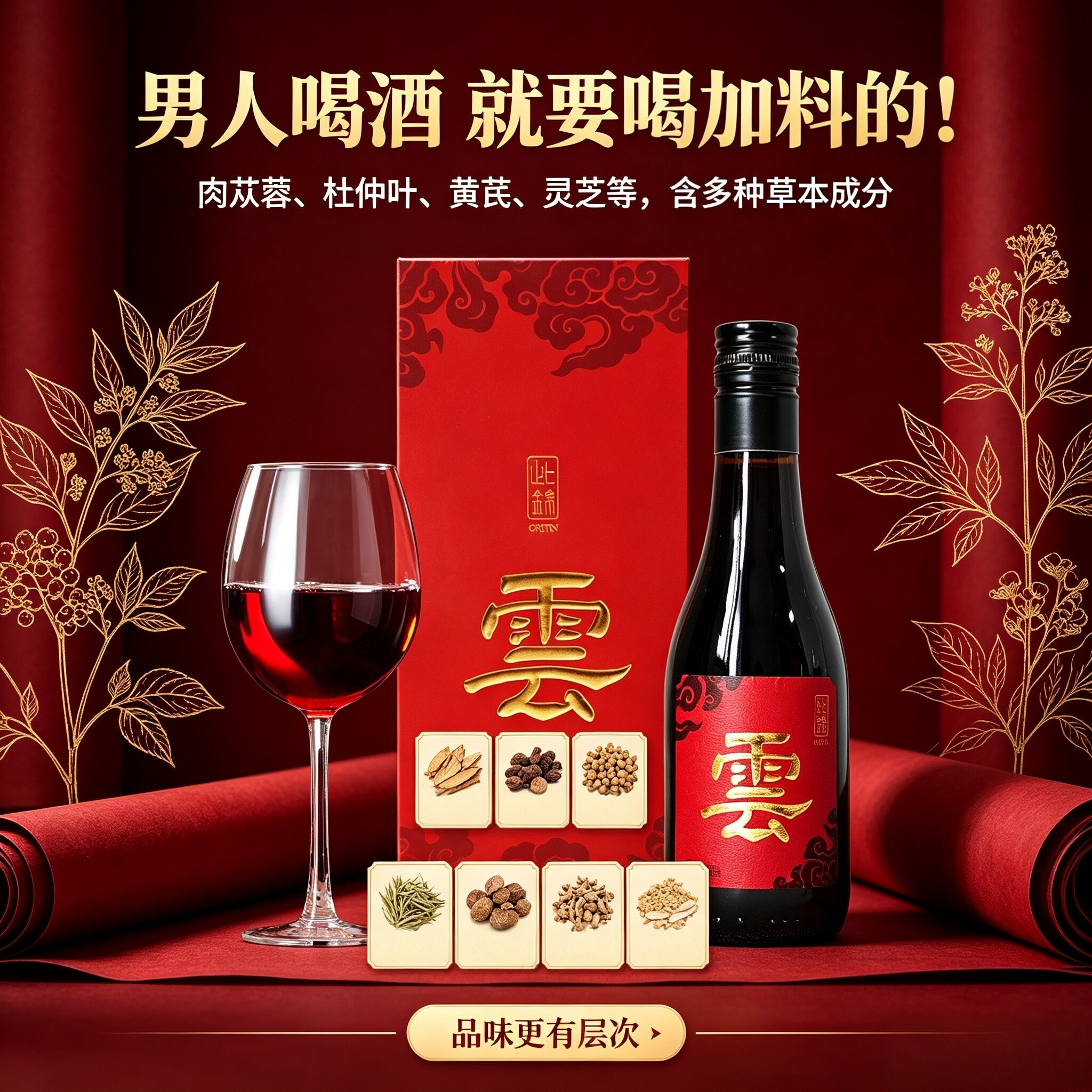 十味草本酒)药食同源红葡萄酒养13度微醺补礼盒男人女人官方正品