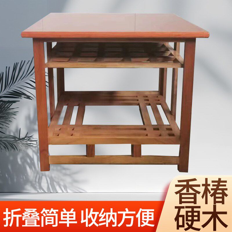 正方形香椿木折叠家用实木烤火架烤火桌多功能烘烤衣架取暖吃饭桌