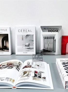 英文可翻页仿真书外文书杂志假书摆件样板房间软装饰品拍摄道具