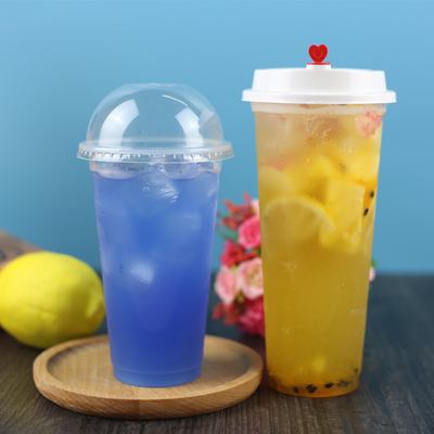 90加厚一次性高透光杯500ml700ml塑料奶茶杯冷热饮果汁打包杯定做