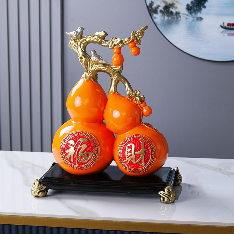 创意招财葫芦摆件酒柜办公室装饰品客厅玄关电视柜工艺品乔迁礼品