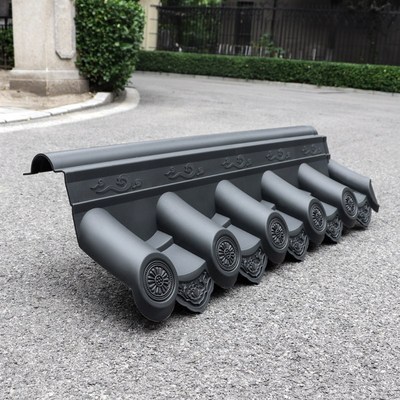 梦古特厚带脊单面瓦树脂墙头一体仿古单边院墙压顶塑料中式围墙瓦