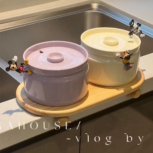 陶瓷猪油罐子家用耐高温带盖装荤油辣椒油专用的容器油壶储油坛子