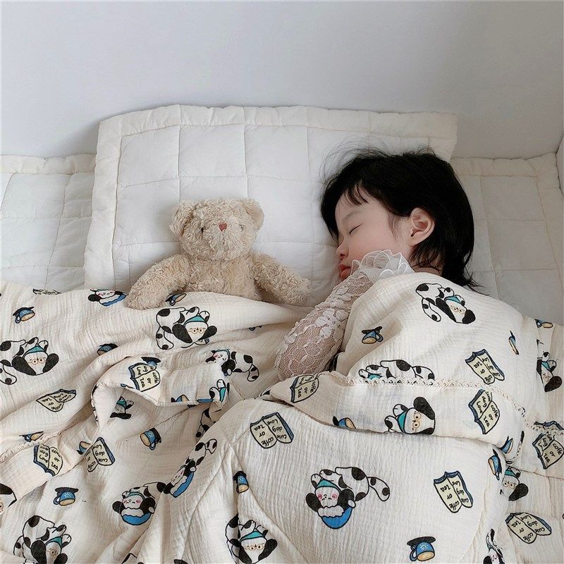 儿童卡通可爱全棉双层皱皱纱夏凉被A类纱布大豆纤维幼儿园空调被,床上用品,化纤被,淘宝优惠券,粉丝福利购,淘宝优惠卷
