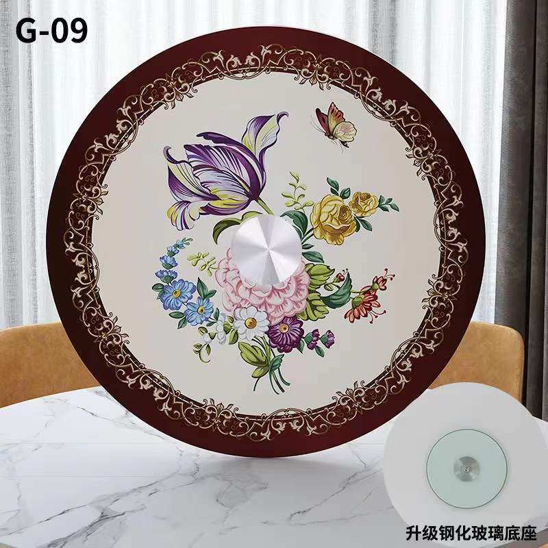 钢化玻璃贴画转盘圆桌底座餐桌旋转家用饭桌可定做,住宅家具,桌面/转盘,淘宝优惠券,粉丝福利购,淘宝优惠卷