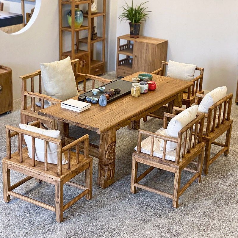 老榆木茶几茶台门板桌子复古风化实木大板桌原木侘寂风茶桌椅组合,住宅家具,茶几,淘宝优惠券,粉丝福利购,淘宝优惠卷