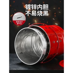 烧纸铁桶不锈钢拜拜金桶加厚焚烧化钱炉家用锡箔宝桶化经纸筒铁桶