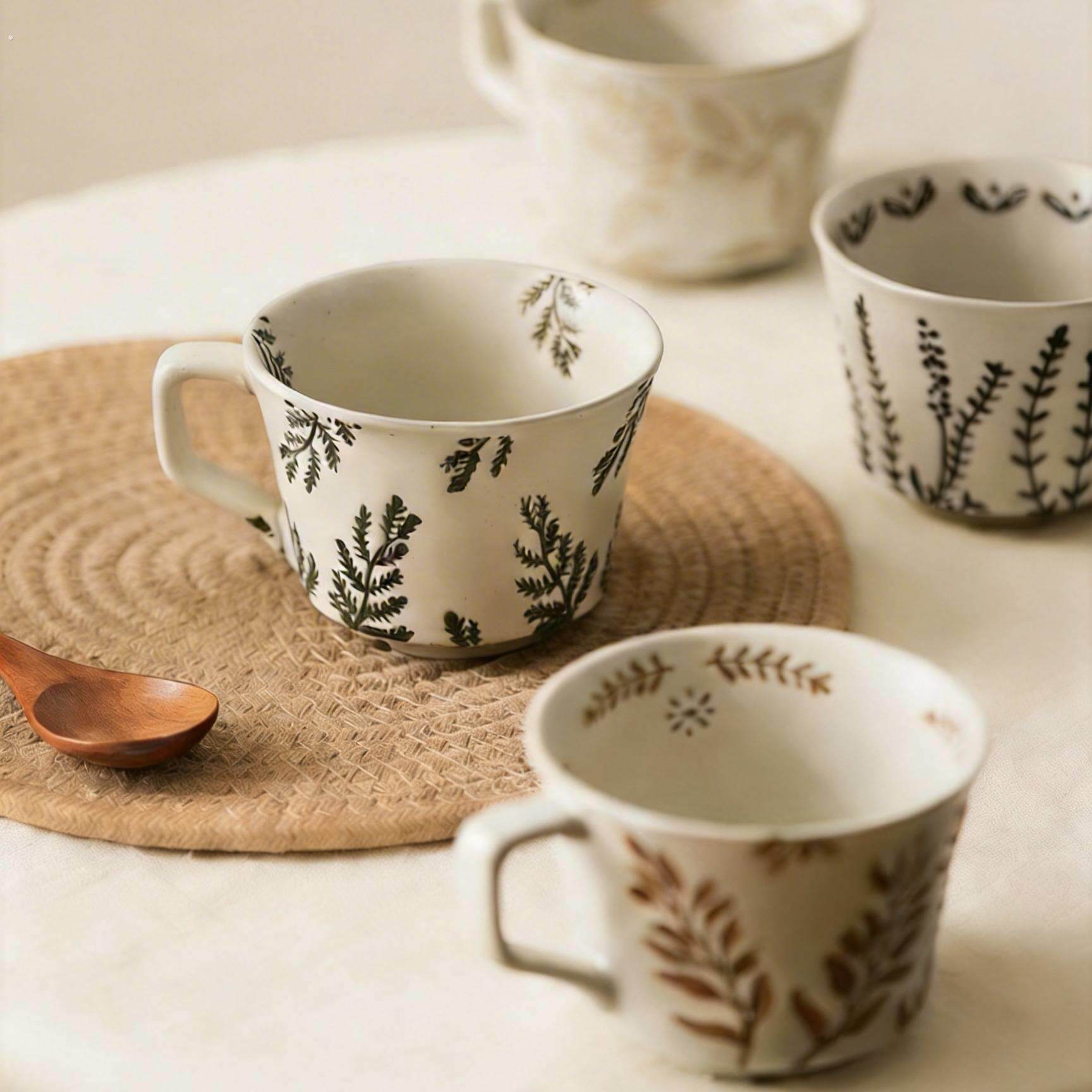 粗陶咖啡杯陶瓷子办公室家用马克杯茶杯女高颜值陶瓷水杯喝水