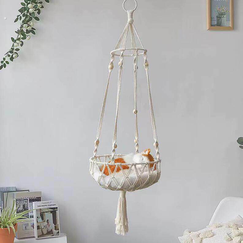 吊篮猫窝猫手工吊床秋千晒太阳自由空间悬挂宠物网兜篮子成品加粗