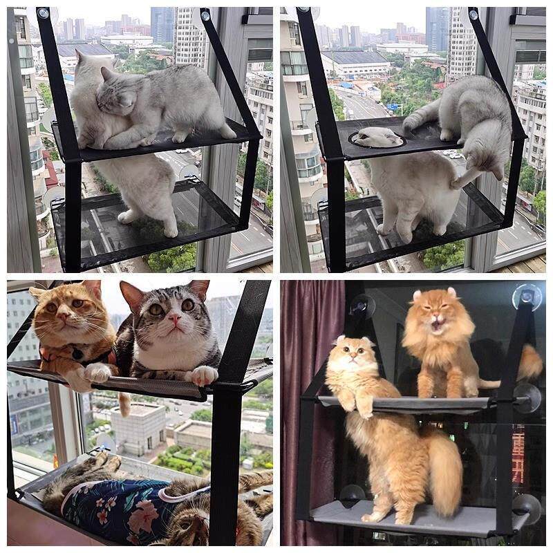 猫咪双层吊床猫爬架悬挂吸盘式玻璃窗户挂架猫窝晒太阳2025新款
