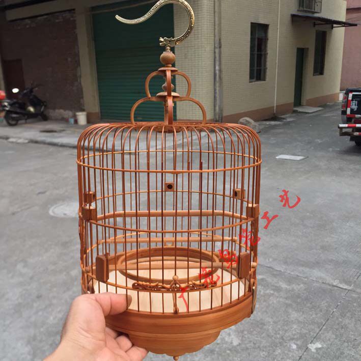 绣眼广笼老竹波笼圆膀 竹制相思灰燕竹笼 广式鸟笼清远金青白燕笼