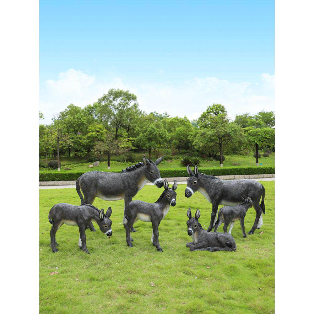 玻璃钢彷真毛驴雕塑户外动物摆件园林景观小品公园农场驴肉店装饰