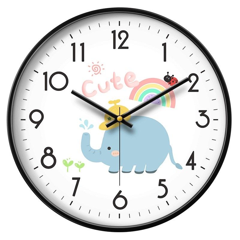 儿童房挂钟男孩子卧室女孩房间静音时钟挂墙家用客厅可爱卡通钟表,家居饰品,挂钟,淘宝优惠券,粉丝福利购,淘宝优惠卷