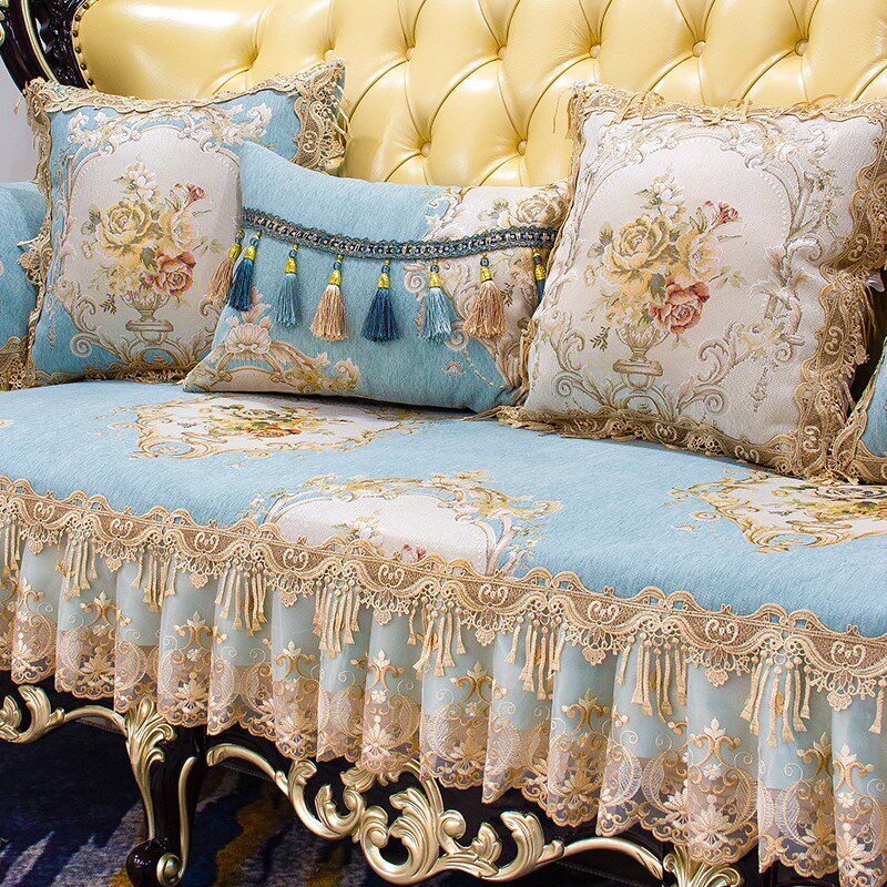 欧式沙发垫雪尼尔沙发套防滑新款现代四季通用沙发罩抱枕贵妃定做