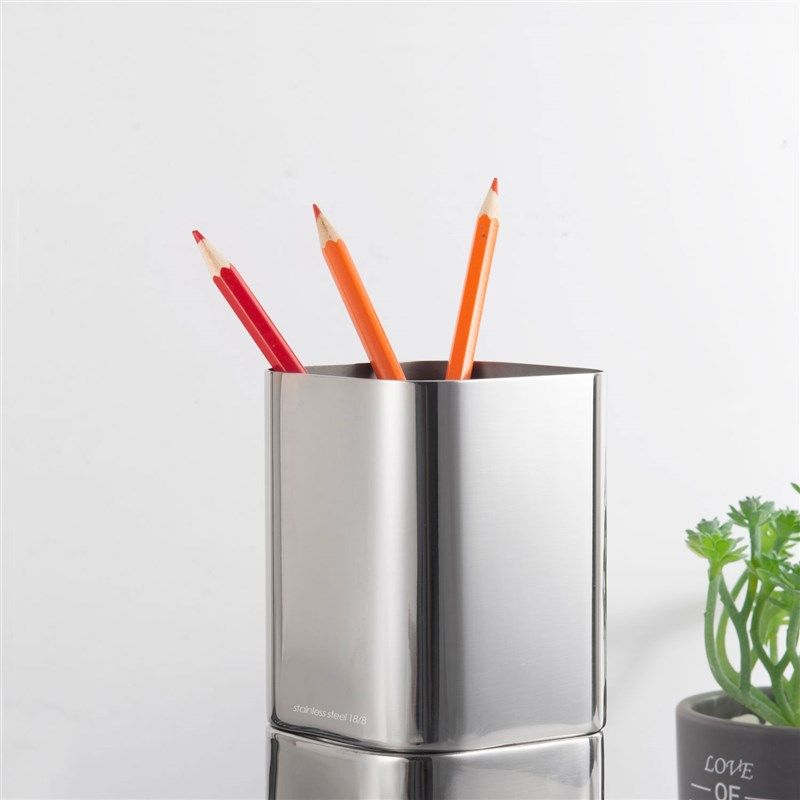 出口德国 加厚304不锈钢笔筒 书案笔筒 1.2MM厚方形磨砂290克,收纳整理,笔筒,淘宝优惠券,粉丝福利购,淘宝优惠卷