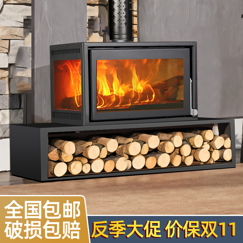 燃木真火壁炉三面观火木柴别墅客厅欧式取暖炉民宿家用采暖炉内嵌