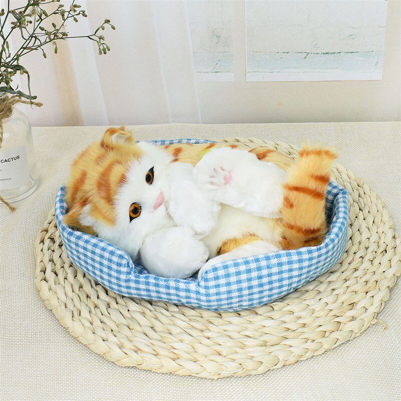 会叫仿真猫咪毛绒玩具玩偶仿真猫可爱小猫咪公仔家居车内摆件假猫