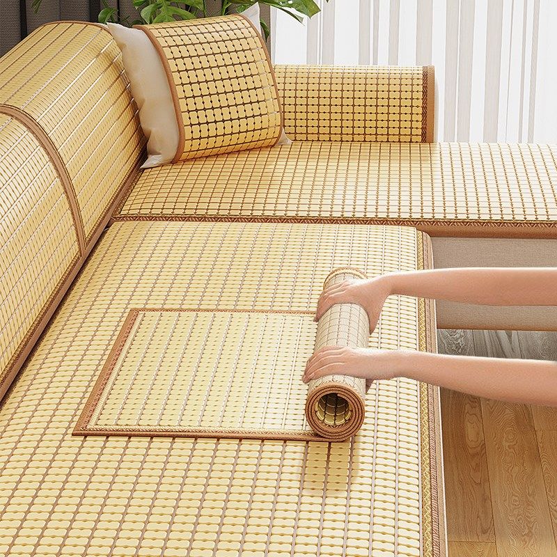 2025年新款客厅防滑麻将席沙发凉席麻将沙发垫竹席凉感定制沙发垫,居家布艺,沙发垫,淘宝优惠券,粉丝福利购,淘宝优惠卷