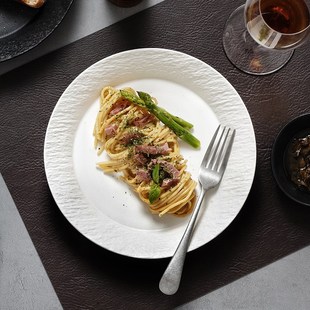 欧式手工陶瓷深盘创意家用菜盘子牛排盘西餐沙拉盘10寸大圆盘复古