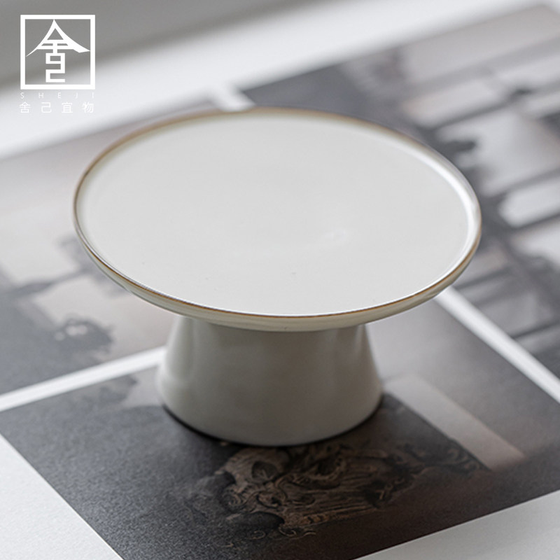 中式定窑白家用高端紫砂壶盖托架茶壶盖碗盖置功夫茶具茶道摆件