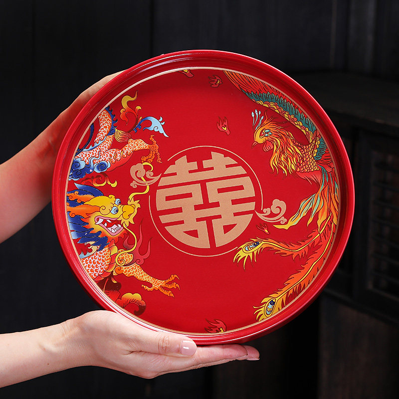 结婚托盘糖果盘茶盘龙凤陶瓷干果盘茶壶新娘红色敬茶婚庆用品大全,餐饮具,餐用托盘,淘宝优惠券,粉丝福利购,淘宝优惠卷