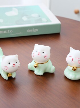 可爱小猫咪陶瓷摆件家居饰品创意客厅玄关办公室桌面精品摆设礼品