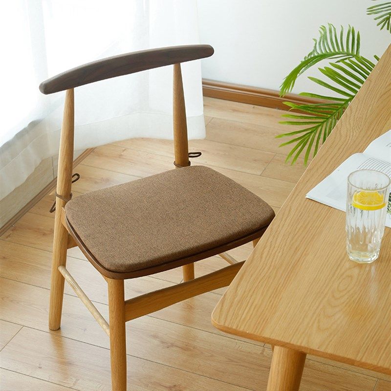 牛角椅坐垫家用餐桌椅垫四季通用薄款实木塑料靠背椅子垫子防滑