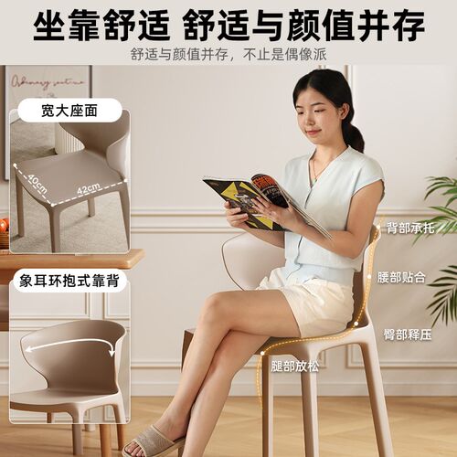 塑料椅子靠背椅成人加厚2024新款凳简约餐厅桌椅休闲家用舒服久坐