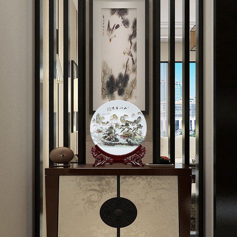 14寸大号陶瓷器盘子挂盘装饰盘坐盘摆盘装饰品创意家居工艺品摆件