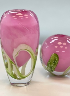 桌面小花瓶粉色系列矮款球型高:13单个价格