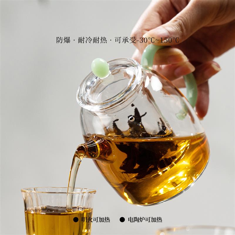 福容秦钟壶小茶壶带内胆电陶炉煮茶器耐高温高硼硅玻璃茶具泡茶壶