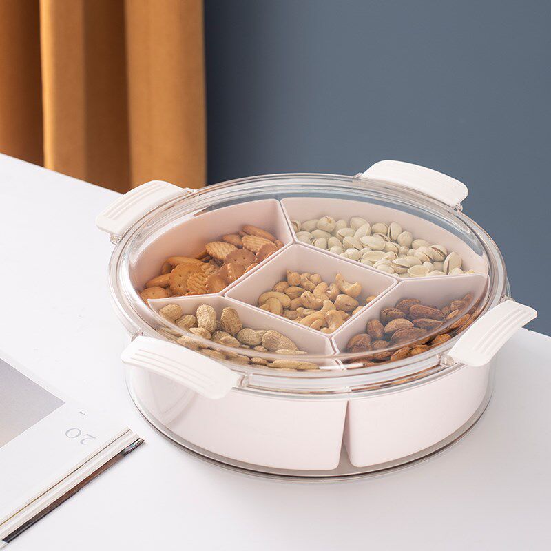 干果盘家用客厅密封零食收纳盒水果坚果糖果摆放防潮卡扣分格网红
